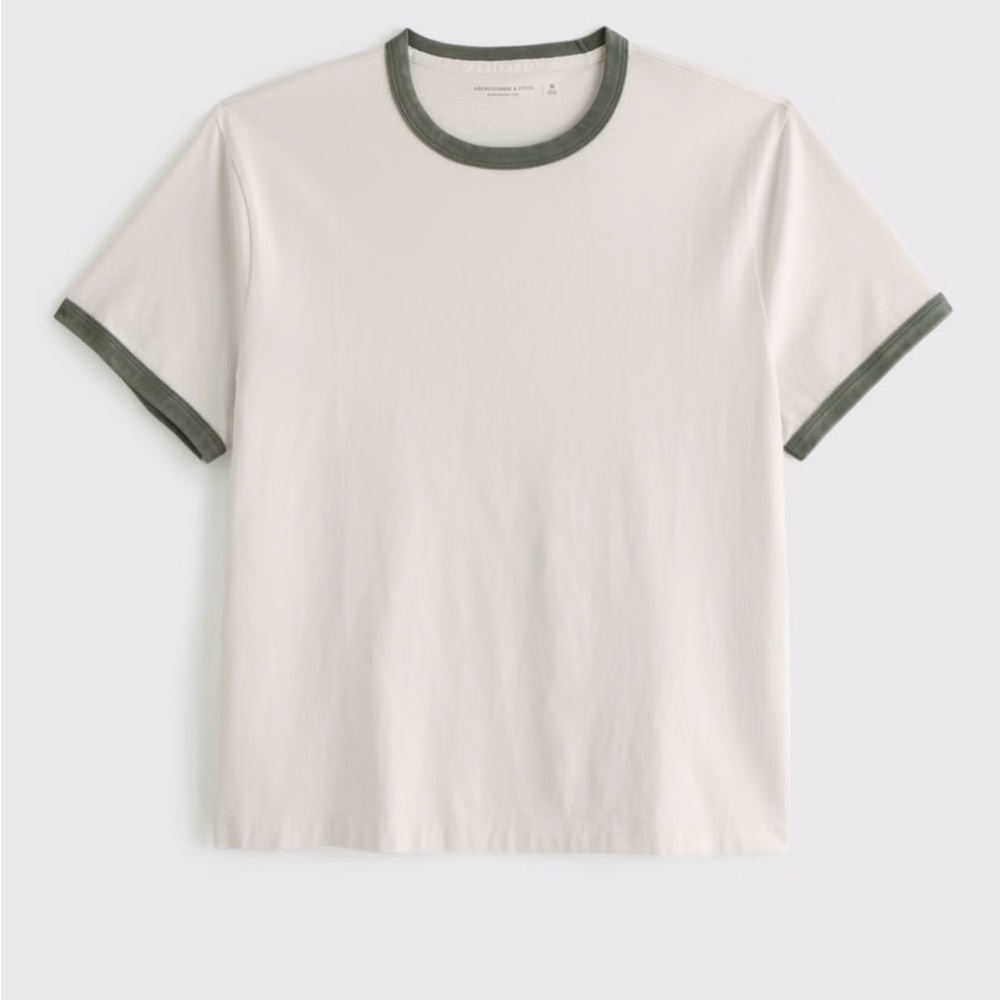 Abercrombie & Fitch Shrunken Tee with Green Accents